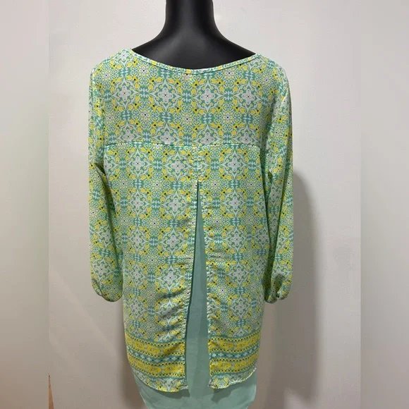 Moa Moa Green and Yellow Patterned Blouse - Picture 2 of 3